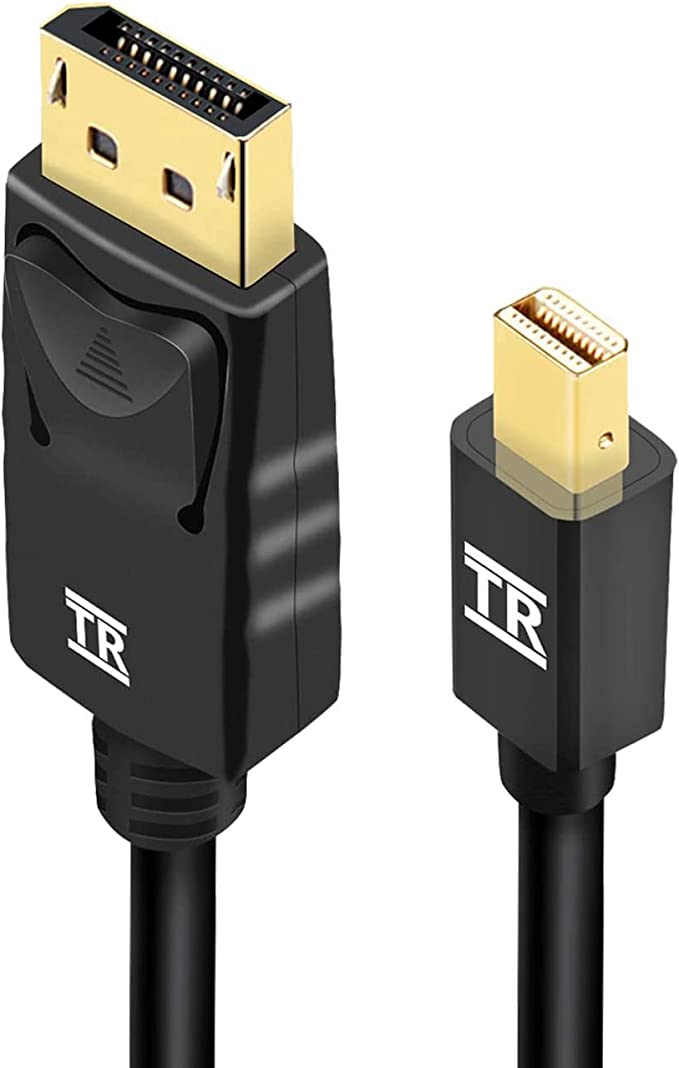 Mini DisplayPort to DisplayPort Cable, TechRise 2M Mini DP (Thunderbolt Compatible) to DP Male to Male Cable Gold-Plated Cord, Supports 4K@60Hz, 2K@144Hz