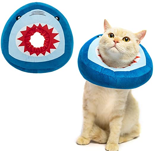 EXPAWLORER Cat Recovery Collar Soft Cat Cone Collar Cute Donut for Wound Healing, Protective E- Collar After Surgery, Elizabethan Collars for Kitten and Small Dogs