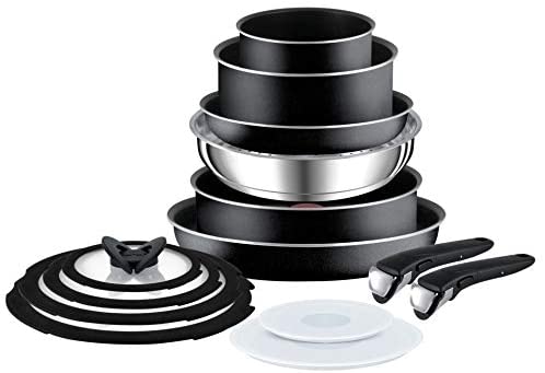 Tefal Ingenio Essential 14 Piece Pots and Pans Set, Black