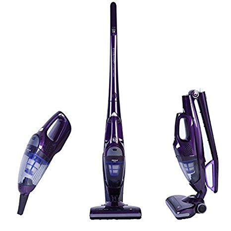 NPOLE 2-in-1 Cordless Upright Vacuum Cleaner Rechargeable Bagless Stick and Handheld Vacuum for Car with Upright Charging Base 2-speed Setting Lightweight Purple