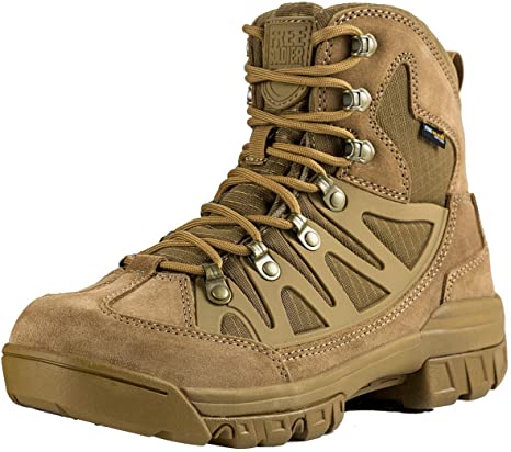 FREE SOLDIER Outdoor Men's Tactical Military Combat Ankle Boots Water Resistant Ligtweight Mid Hiking Boots