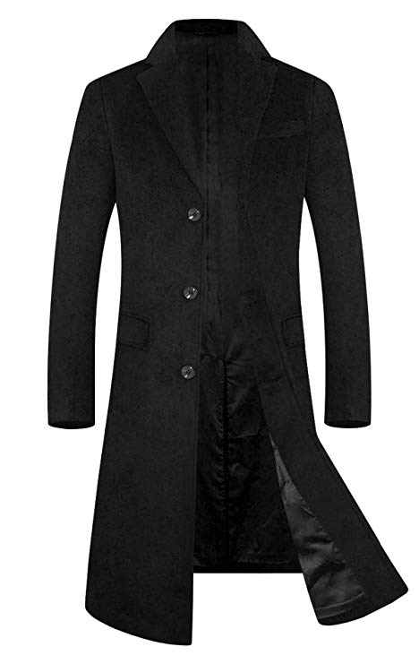 Men's Trench Coat 80% Wool Content French Long Jacket Winter Business Top Coat