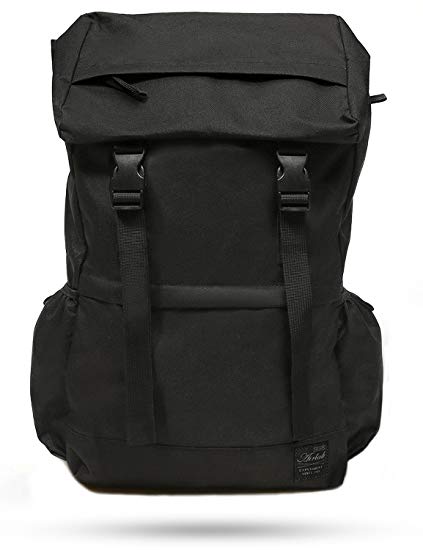 Backpack for Men Women, 40 Liter, Airlab Bookbags Travel Backpack with Drawstring Closure, Attach to Suitcase by Strap, Fits 15.6 Inch Laptop, Large Capacity for Travel, Sport and Hiking, Black