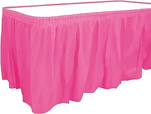 Party Dimensions Plastic Table Skirt, 29-Inches by 14-Feet - Hot Pink - 1 Pack