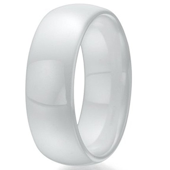 8mm White Ceramic Ring