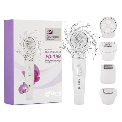 Flend Facial Advanced Cleansing System 5-in-1 Facial Brush Massager Epilator Lady Shaver Callus Remover, Perfect Skin Care Tool kit