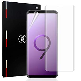Mowei 2-Pack Galaxy S9 Screen Protector [Error-Proof Install] Invisible  TPU Self-Healing [Guide Line] Ultra-Clear Full Coverage Screen Film Cover for Galaxy S9