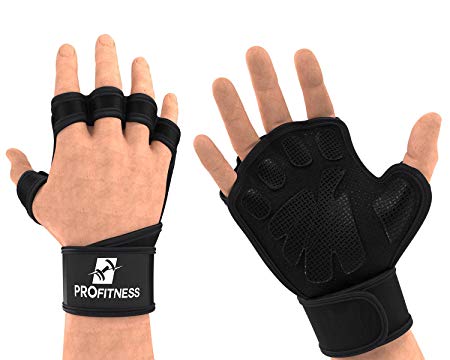 ProFitness Cross Training Gloves with Wrist Support by Non-Slip Palm Silicone Padding to avoid Calluses  For Weight lifting WOD Powerlifting and Gym Workouts  Ideal for Both Men and Women