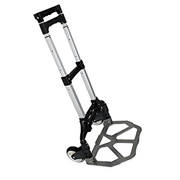 ZENY Compact Luggage Cart 170 lbs Aluminium Folding Dolly Push Hand Truck Collapsible Travel Shopping Supermarket Trolley (Black)