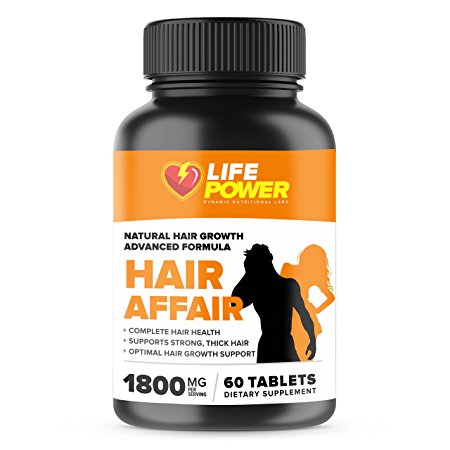 HAIR AFFAIR- All Natural Hair Growth Formula - Advanced - Hair Vitamins Plus Biotin, Keratin, Bamboo, OptiMSM & Much More- Attractive, Thicker & Healthier Hair Support For Men & Women. USA 60 Tablets.