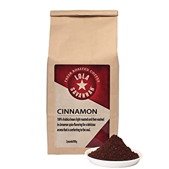 Lola Savannah Cinnamon Ground Coffee - Cinnamon Flavored Coffee with a Warm, Sweet, and Spicy Aroma, Caffeinated, 2lb Bag