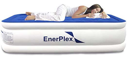 EnerPlex Never-Leak Queen Air Mattress, Twin Air Mattress, Raised Blow Up Bed, Inflatable Mattress Luxury Comfort Quilt Top, Electric Pump, Height 9"/18”, Storage Bag, 2-Year Warranty