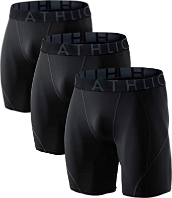 ATHLIO Men's (Pack of 1 or 3) Cool Dry Compression Active Sports Baselayer Shorts
