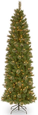 National Tree 7.5 Foot Tacoma Pine Pencil Slim Tree with 350 Clear Lights (TAP7-311-75)