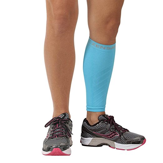 Zensah Calf / Shin Splint Compression Sleeve - Treat Shin Splints and Calf Strains - Compression Sleeve for Running, Basketball, Tennis, Hiking and Jogging - Shin Compression Sleeve (SINGLE SLEEVE)