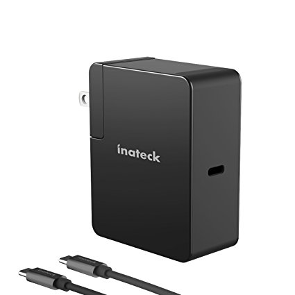 Inateck 45W USB-C Wall Charger with PD Adapter Including One USB C to C Cable for MacBook 12", 2016 MacBook Pro, iPad Pro, Chromebook Pixel, Nintendo Switch, Nexus 5X/6P, Samsung S8 and More-Black