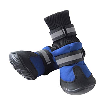 Patgoal 4Pcs/Set Winter Warm Pet Dog Waterproof Dog Boots Non Slip Shoes