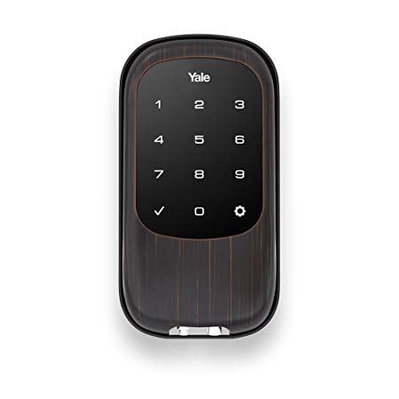 Yale Touchscreen Deadbolt T1L with Z-Wave, Works with Amazon Alexa via SmartThings, Bronze, YRD120-ZW-0BP