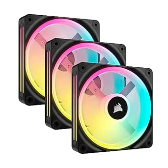 Corsair iCUE LINK QX120 RGB 120mm Magnetic Dome RGB Fans - Triple Fan Starter Kit with iCUE LINK System Hub - Black (Renewed)