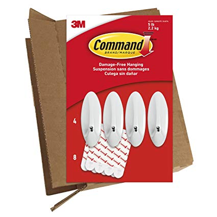 Command Large Wire Hooks, 4 Hooks, 8 Strips, Holds up to 5 pounds, GP069-4NA, Easy to Open Packaging