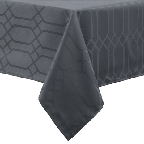 Benson Mills Chagall Spillproof Fabric Tablecloth, 60 x 104-Inch, Charcoal