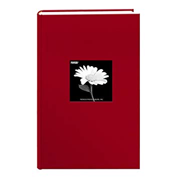 Fabric Frame Cover Photo Album 300 Pockets Hold 4x6 Photos, Apple Red