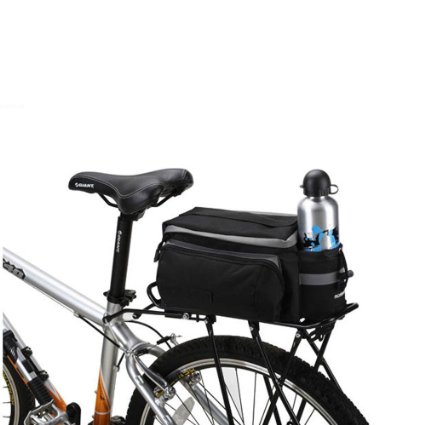 Black Multi-functional Bicycle Rear Seat Trunk Bag Shoulder Handbag Bag Pannier