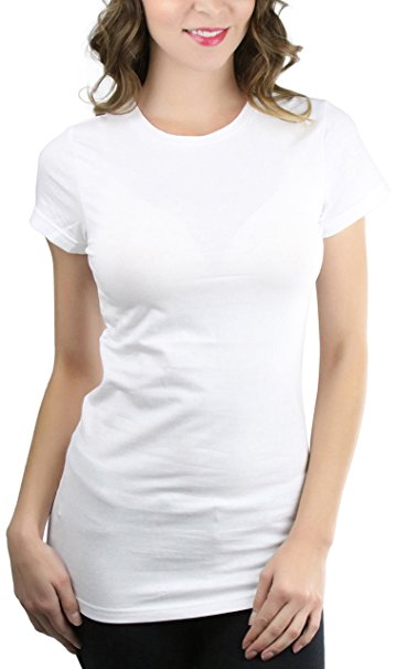 ToBeInStyle Women's Slim Fit Short Sleeve Crew Neck Tee