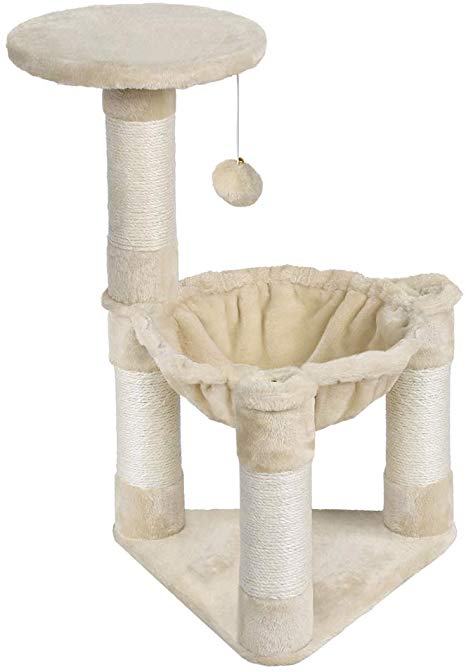 Yaheetech Cat Tree Cat Tower with Scratching Post and Hammock, 17 x 15.6 x 26.8 inches