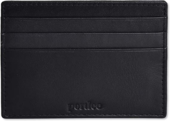 Portlee Slim Card Holder Wallet - Black