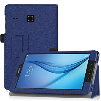 Famavala Premium PU Leather Case Cover For 8" Samsung Galaxy Tab E 8.0 (Sprint / US Cellular) SM-T377 4G LTE 8-Inch Tablet (Dark Blue3 )