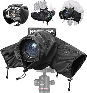 NEEWER Housse de Pluie pour Caméra, Imperméable en Nylon de Mini Taille Compatible avec Canon Sony Nikon DSLR Vlog Camera & Objectifs 24-70mm/16-35mm, avec Fenêtre de visualisation, PB008