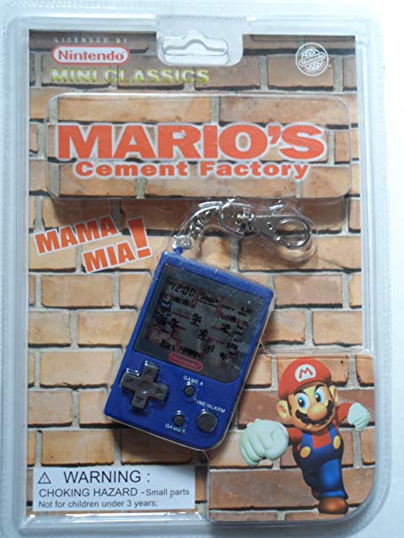 1998 Nintendo Mini Classics: Mario's Cement Factory / Hand-Held Game W/Attached Keychain