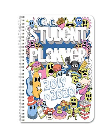 BookFactory 2019-2020 Doodle Student Planner/Agenda/Organizer/Calendar (134 Pages) - 6” X 9” Wire-O (CAL-134-69CW-A(DoodlePlanner19-20))