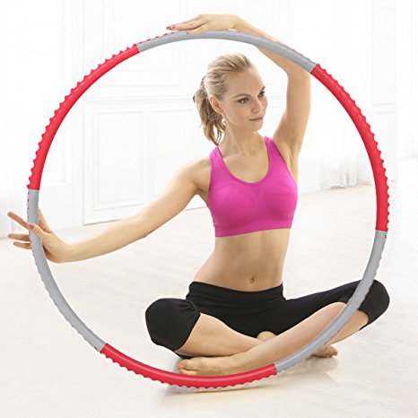 Cusfull Weighted Hula Hoop 2.3 lbs for Fitness, Exercise, Weight Loss-Premium ABS Foam Surface Detachable Hoop for Adults and Kids