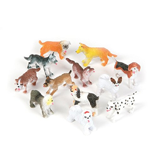 Plastic Dogs (12) (Various - color may vary) Party Accessory