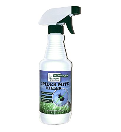 Go-Green Spider Mite Killer - Non-toxic, Biodegradable, Organic Ingredients - Natural Pesticide - Eco Friendly Pest Control - 16 oz Spray