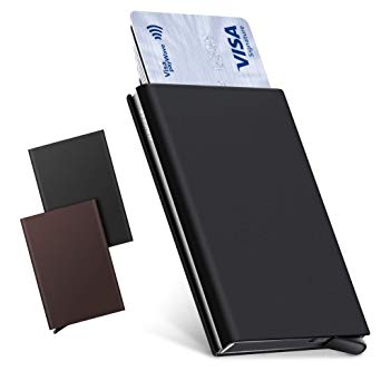 LUNGEAR Credit Card Holder Slim Metal Wallet with Money Clip RFID Front Pocket Card Protector Up to Hold 6 Cards
