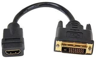 StarTech.com 8in HDMI to DVI-D Video Cable Adapter - HDMI Female to DVI Male - HDMI to DVI Dongle Adapter Cable (HDDVIFM8IN)