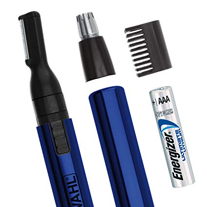 Wahl Lithium Two-In-One Pen Detail Trimmer for Nose, Ear, Neckline, Eyebrow, Other Detailing - Blue - By the Brand Used By Professionals - Model 5643-200