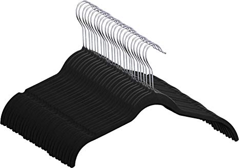 Utopia Home Velvet Shirt Hangers (Black, 50-Pack) - Non-Slip Velvet Hangers