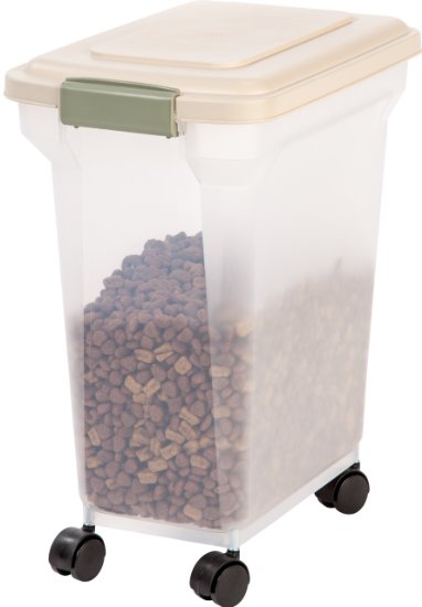 IRIS Premium Airtight Pet Food Storage Container, Almond