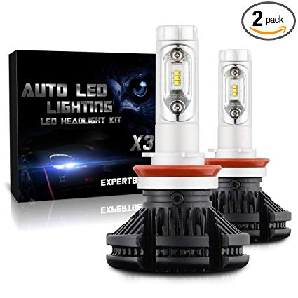 EXPERTBEAM LED Headlight Bulbs, H11/H8/H9 Low beam/Fog light, Led Headlight Conversion Kit, 6000Lm 6500K Cool White, 12x PHILIPS ZES LED (5-Yr-Warranty)