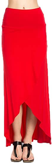 Azules Women's High Low Hem Maxi Skirt