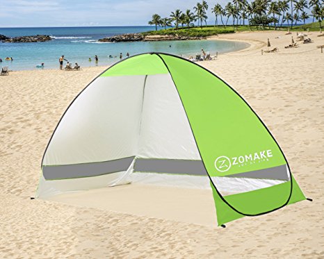 ZOMAKE Outdoor Automatic Pop up Instant Portable Cabana Beach Tent 2-3 Person Camping Fishing Hiking Picnicing Anti UV Beach Tent Beach Shelter, Sets up in Seconds