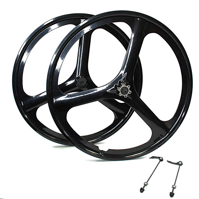 iMeshbean NEW 26" MTB Bike Mag Magnesium Wheels 3-Spoke Set Rim Wheelset 6/7/8/9/10 Gears