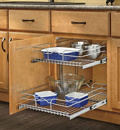Rev-A-Shelf - 5WB2-1222-CR - 12 in. W x 22 in. D Base Cabinet Pull-Out Chrome 2-Tier Wire Basket