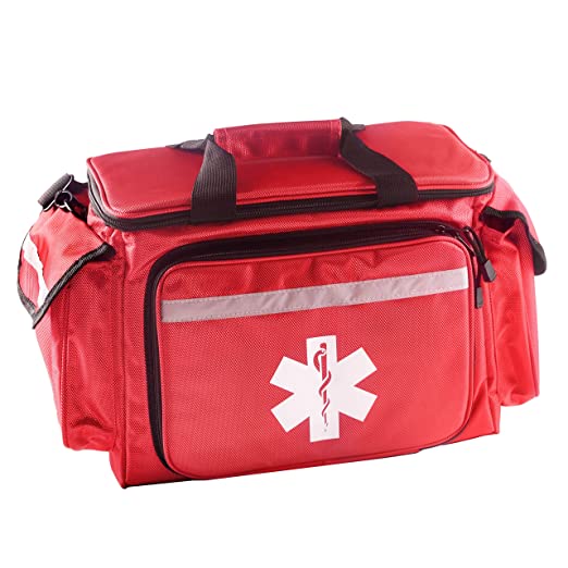 Primacare EMT First Responder Trauma Bag | Empty Deluxe EMS Shoulder Bag | Professional First Aid Kit Bag with 4 Large Compartments for Emergency Medical Supplies