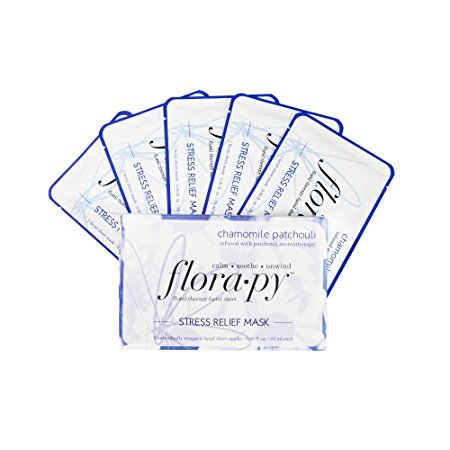 Florapy Aromatherapy Sheet Mask Stress Relief Chamomile Patchouli (5-Pack)