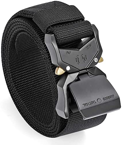 JASGOOD Tactical Belt,Military Style Rigger Belt Nylon Webbing Heavy Duty Belt with Quick-Release Buckle